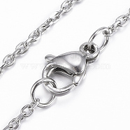304 Stainless Steel Cable Chains Necklaces, with Lobster Claw Clasp, Stainless Steel Color, 29.9 inch(76cm)(NJEW-L450-01P)