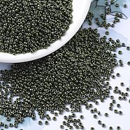 MIYUKI Round Rocailles Beads, Japanese Seed Beads, 11/0, Metallic Colours, (RR459) Metallic Olive, 2x1.3mm, Hole: 0.8mm, about 50000pcs/pound(SEED-G007-RR0459)