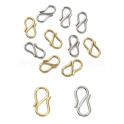 10Pcs 2 Colors 304 Stainless Steel S Hook Clasps, Mixed Color, 7~12.5x6.5~13x1mm, Hole: 3~3.5mm, 5pcs/color(STAS-YW0001-31)