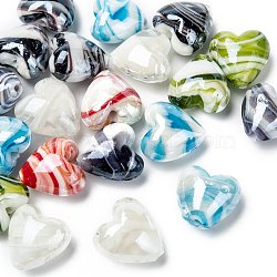 Handmade Lampwork Beads, Pearlized, Mixed Color, 20x20x13mm(LAMP-R102-M)
