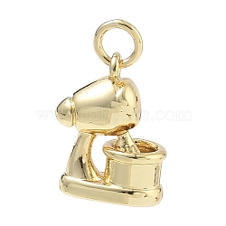Rack Plating Brass Pendants, Stand Mixer Charms, Cadmium Free & Lead Free, Long-Lasting Plated, Real 18K Gold Plated, 15x11x6mm, Hole: 3.5mm(KK-CBAB1AF-03G)