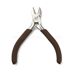 Steel Jewelry Pliers, Side Cutting Plier, with Plastic Handle, Coconut Brown, 10x9.2x1cm(PT-G003-08)