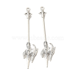 Tibetan Style Alloy Big Pendants, Cadmium Free & Lead Free, Halberd Charm, Antique Silver, 69x16x2.5mm, Hole: 1.5mm, about 152pcs/500g(FIND-G078-33A-AS)