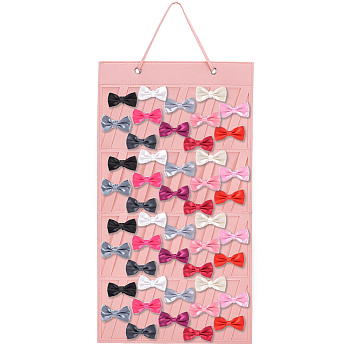 Soft Felt Large Capacity Hair Clips Storage Hangers, Wall-Mounted Hanging Displays for Children's hair Accessories Bedroom, Baby Nursery Decors, Pink, 75.8cm
