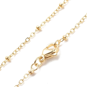 Brass Satellite Chains Necklace for Women, Cadmium Free & Lead Free, Real 18K Gold Plated, 18.11 inch(46cm)