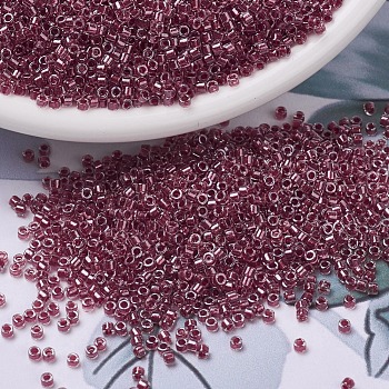 MIYUKI Delica Beads, Cylinder, Japanese Seed Beads, 11/0, (DB0924) Sparkling Cranberry Lined Crystal, 1.3x1.6mm, Hole: 0.8mm, about 2000pcs/10g