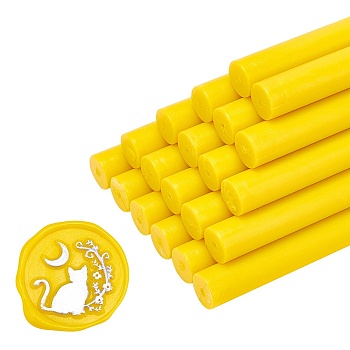 Sealing Wax Sticks, for Retro Vintage Wax Seal Stamp, Yellow, 135x11mm