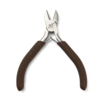 Steel Jewelry Pliers, Side Cutting Plier, with Plastic Handle, Coconut Brown, 10x9.2x1cm