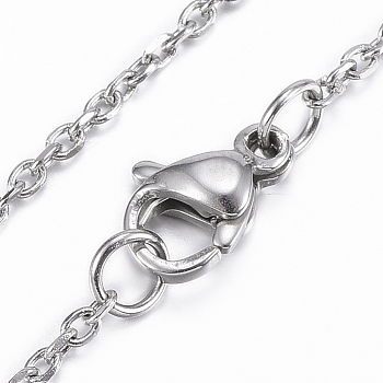 304 Stainless Steel Cable Chains Necklaces, with Lobster Claw Clasp, Stainless Steel Color, 29.9 inch(76cm)