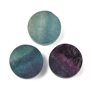 Natural Fluorite Cabochons, Flat Round, 20x8~12.5mm