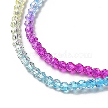 Transparent Gradient Color Glass Beads Strands(GLAA-H021-01A-16)-3