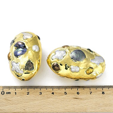 Rack Plating Brass Beads with Baroque Natural Keshi Pearl(KK-K348-14G)-3