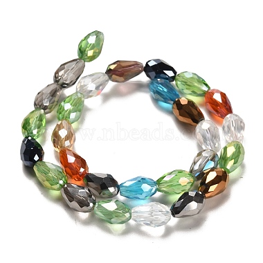 Faceted Teardrop Glass Beads Strands(GS053-AB)-4