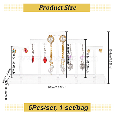 Detachable Acrylic 5 T-Bar Earrings Display Risers(EDIS-FG0001-54)-2