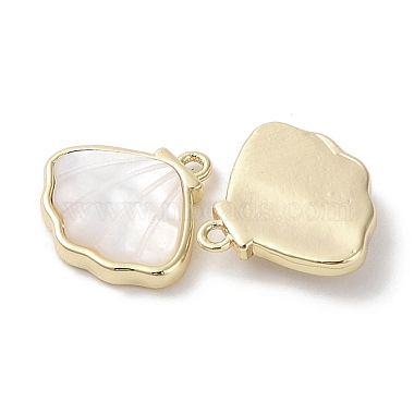 Brass Pave Shell Charms(KK-G491-41G)-2