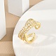 Rack Plating Brass Micro Pave Clear Cubic Zirconia Cuff Rings for Women(RJEW-M028-58G)-1