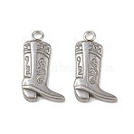 304 Stainless Steel Pendant, Cowboy Boot Charm, Stainless Steel Color, 23.5x15x3mm, Hole: 2.2mm(STAS-A129-04P)