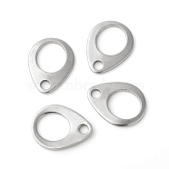 304 Stainless Steel Chain Tabs, Chain Extender Connectors, Teardrop, Hollow, Stainless Steel Color, 13x10x0.9~1mm, Hole: 2mm(STAS-F192-029P)