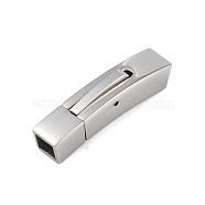 316 Stainless Steel Bayonet Clasps, Stainless Steel Color, 29x6x7mm, Hole: 4x4mm(STAS-K282-08C-P)