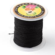 Round Metallic Thread, Embroidery Thread, 6-Ply, Black, 0.6mm, about 87.48 yards(80m)/roll(MCOR-L001-0.6mm-02)