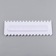 Plastic Baking Edge Dough Scraper and Cutter Pastry Spatulas, for Cake Decoration Baking Tools, Rectangle, White, 217x73x9mm(AJEW-P077-03)