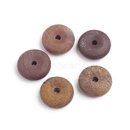 Natural Red Yellow Jade Pendants, Frosted, Donut/Pi Disc, Donut Width: 14.5~14.8mm, 35~35.5x13mm, Hole: 6mm(G-I274-53C)