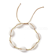 Summer Beach Shell Braided Bead Adjustable Bracelets for Women Men, Seashell Color, Inner Diameter: 1-7/8~3 inch(4.9~7.6cm)(BJEW-JB10375)