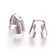 304 Stainless Steel Cord Ends, End Caps, Column, Stainless Steel Color, 15x11.5x16mm, Hole: 10x10mm(X-STAS-P237-80A-P)
