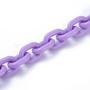 Acrylic Handmade Cable Chains, Quick Link Connectors, Oval, Purple, 19x14x4mm, 1m/strand(X-AJEW-JB00527-05)