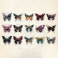 30Pcs Paper Self Adhesive Cartoon Stickers, Animal/Insect Decals, for DIY Scrapbooking, Card Making, Kid's Art Craft, Butterfly, 55x55mm(PW-WG10604-03)