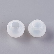 Silicone Molds, Resin Casting Molds, For UV Resin, Epoxy Resin Jewelry Making, Round, Sphere Mold, White, 24x21.5mm, Hole: 10mm(X-DIY-WH0141-01B)