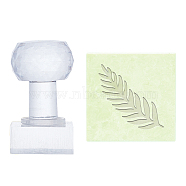 Plastic Stamps, DIY Soap Molds Supplies, Square, Leaf Pattern, 38x38mm(DIY-WH0350-078)