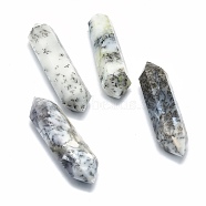 Natural White African Opal Beads, Healing Stones, Reiki Energy Balancing Meditation Therapy Wand, No Hole/Undrilled, Double Terminated Point, 54~55x13~16x12~14mm(G-F715-114E)