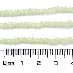 Baking Painted Imitation Jade Glass Bead Strands, Faceted Rondelle, Pale Green, 3x2mm, Hole: 0.8mm, about 158pcs/strand, 14.76''(37.5cm)(DGLA-A034-J2MM-A21)