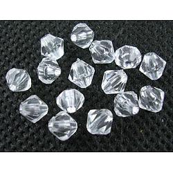 Transparent Clear Acrylic Faceted Bicone Beads, about 20 mm in diameter, hole: 3mm(X-DBB20MM01)