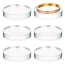 Transparent Glass Display Pedestals, Flat Round, Clear, 8x1.45cm(AJEW-WH0515-58B)