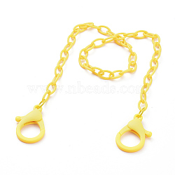 Personalized ABS Plastic Cable Chain Necklaces, Handbag Chains, with Plastic Lobster Claw Clasps, Yellow, 22.24 inch(56.5cm)(NJEW-JN03310-04)