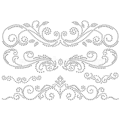 Glass Hotfix Rhinestone, Iron on Appliques, Costume Accessories, for Clothes, Bags, Pants, Floral Pattern, 297x210mm(DIY-WH0303-044)