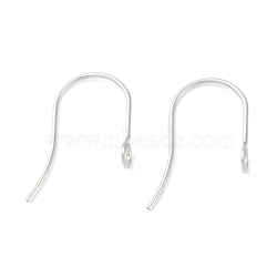 Tarnish Resistant 316 Surgical Stainless Steel Earring Hooks, Ear Wire, with Loops, Stainless Steel Color, 18x15mm, Hole: 2mm, 21 Gauge, Pin: 0.7mm(STAS-P162-13P-B01)