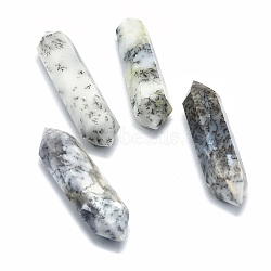 Natural White African Opal Home Display Decorations, Double Terminated Pointed/Bullet Shape, 54~55x13~16x12~14mm(G-F715-114E)
