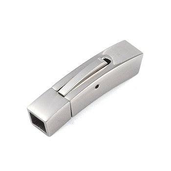 316 Stainless Steel Bayonet Clasps, Stainless Steel Color, 29x6x7mm, Hole: 4x4mm
