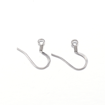 DanLingJewelry 304 Stainless Steel Earring Hooks, Stainless Steel Color, 14x17x2mm, Hole: 2mm, 20 Gauge, Pin: 0.8mm