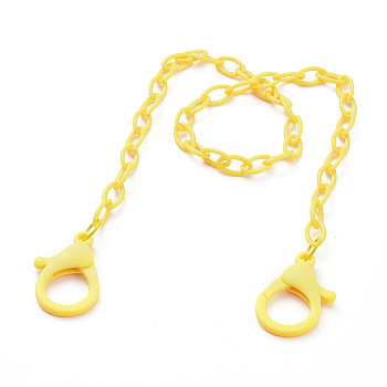 Personalized ABS Plastic Cable Chain Necklaces, Handbag Chains, with Plastic Lobster Claw Clasps, Yellow, 22.24 inch(56.5cm)