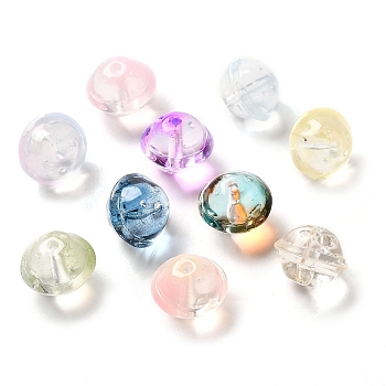 Transparent Glass Beads, Round, Mixed Color, 15.5x12mm, Hole: 1.8mm