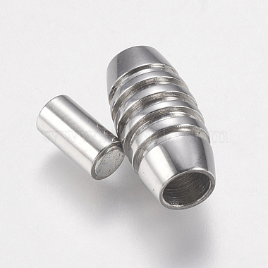 304 Stainless Steel Magnetic Clasps with Glue-in Ends(STAS-F149-02P-B)-3