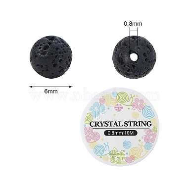 Наборы для изготовления растягивающихся браслетов из натуральных бусин из камня лавы своими руками(DIY-CJ0001-21D)-2