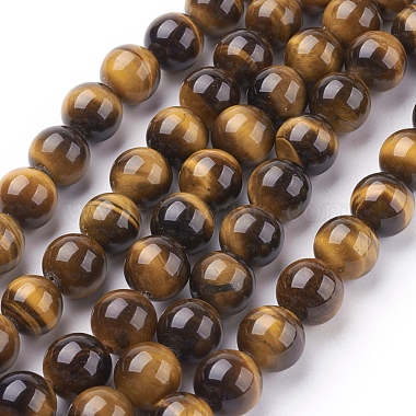 10mm Goldenrod Round Tiger Eye Beads
