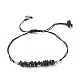 bracelet de perles tressées en copeaux d'obsidienne naturelle(X-BJEW-JB08019-08)-1