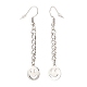 Curb Chains with Brass Charm Long Dangle Earrings(EJEW-JE04963-04)-2