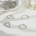 32Pcs 4 Styles Alloy Open Back Bezel Pendants, Mixed Shapes, Platinum, 32~39x20~31x2.5~3.5mm, Hole: 2.8~3mm, 8pcs/style(FIND-LP0003-92P)